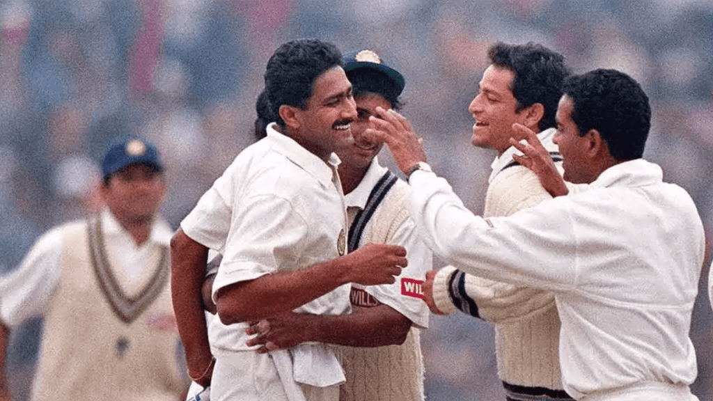 FallinSports images - Top 10 Players with Highest Wickets in Test Cricket Anil Kumble 10 wickets inning